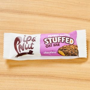 Peanut Butter Stuffed Chocolate Oat Bar