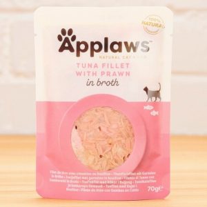 Organic Wet Cat Food Tuna Fillet with Pacific Prawn In Broth